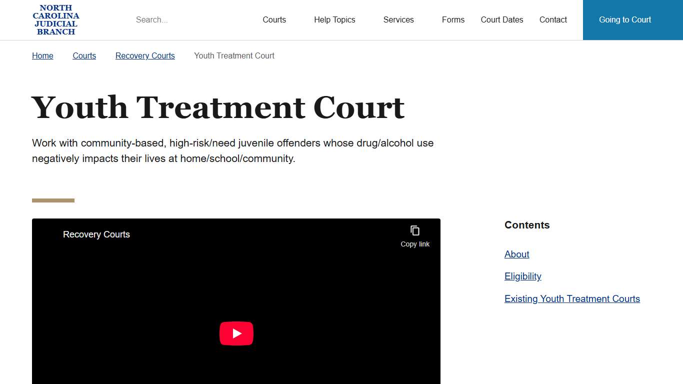 Youth Treatment Court | North Carolina Judicial Branch